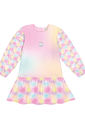 Vestido Em Pelo Rosa Abrange