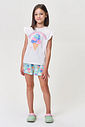 Conjunto Infantil Menina Blusa e Short Sorvetes em Malha Suede