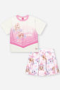Conjunto Infantil Cheerleader com Shorts Saia Plissado – Conjunto Menina Fashion Cinti NATURAL/RS IOGURTE
