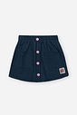 Conjunto Infantil com Blusa e Shorts Saia em Molecotton Denim – Look Menina Verão com Strass NATURAL/AZ JEANS ESCURO