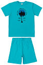Conjunto Infantil Camiseta e Bermuda Palma Azul