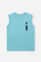 Conjunto Infantil Regata Flamê e Bermuda Fundo do Mar Azul