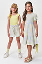Vestido Infantil Menina Listrado em Malha Jacquard