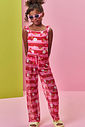 Calça Infantil Menina Wide Leg em Tela Morangos