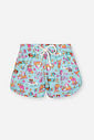Shorts Infantil em Nylon Estampado – Short Menina Moda Praia Verão com Cordão VERDE ATOL