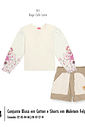 Conjunto Infantil Menina Floral Ursinha Bege Mundo Cinti