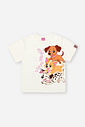 Conjunto Infantil com Blusa e Shorts em Moletinho – Look Menina Verão com Cachorrinhos OFF WHITE/RS IOGURTE