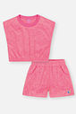 Conjunto Infantil Menina Blusa E Short Strass Rosa Mundo Cinti