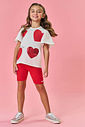 CONJ BLUSA E CICLISTA NATURAL/AZ HORTENCIA