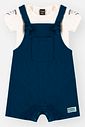 Conjunto Bebê Menino Body Urso Little Sailor e Jardineira Marinho