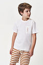 Conjunto Menino Camiseta Bordada Praia e Bermuda Belga