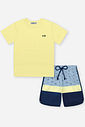 Conjunto Infantil Camiseta Space e Bermuda de Nylon Lemon