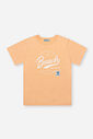 Conjunto Infantil Beach com Camiseta e Bermuda de Linho Laranja