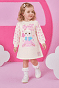 Vestido Infantil Menina com Estampa Floral nas Mangas – Vestido Bebê Gatinha Mundo Cinti