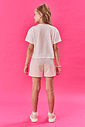 Conjunto Infantil Menina Blusa Boxy E Short  Borboletas E Pompom Natural Cinti
