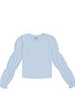 Blusa Elástico Nas Mangas Azul CTV