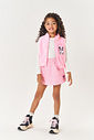 Conjunto Infantil Menina Blusa; Colete Pelo E Short Rosa Mundo Cinti
