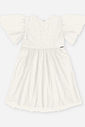 Vestido Infantil Menina em Tule Corações Natural