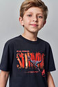 Conjunto Menino Camiseta Velociraptor e Bermuda Preto