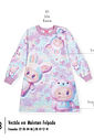 Vestido Infantil Manga Longa com Cheirinho – Vestido Menina Monstrinhos Mundo Cinti