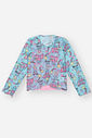 Conjunto Infantil Menina Blusa; Calça E Sobreposição Azul Mundo Cinti