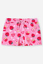 Short Infantil Menina em Nylon de Morangos com Cordão