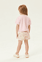 Conjunto Blusa Cropped E Short Ursinho Rosa E Verde Abrange