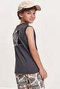 Conjunto Infantil com Regata Rino e Bermuda Safari Chumbo