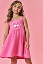Vestido Infantil Menina Tutti-Frutti Com Laço Costas Rosa Mundo Cinti
