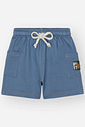 Bermuda Infantil Casual em Molecotton Denim com Elastano e Cadarço Funcional AZUL JEANS MEDIO