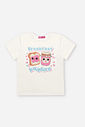 Pijama Infantil com Blusa e Shorts em Malha Suede – Pijama Menina Verão Estampa Breakfast Buddies NATURAL/AZ PORCELANA