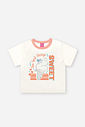 Conjunto Infantil Neon Love com Blusa Boxy e Shorts Saia em Moletom P.A – Look Menina Verão com Rele NATURAL/LARANJA NEON