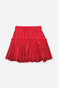 Saia Shorts Infantil com Tule Foil – Saia Menina Verão com Shorts Interno VERMELHO MARTE