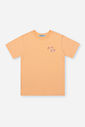 Camiseta Infantil Menino com Coqueiros em Meia Malha Laranja