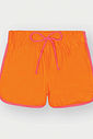 Shorts Menina com Proteção UV Laranja Neon Mundo Cinti