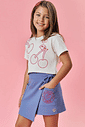 Conjunto Infantil Menina Tutti-Frutti Blusa E Short-Saia Rosa Mundo Cinti