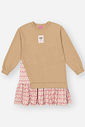 Vestido Infantil Menina Com Bolsa Bege Mundo Cinti