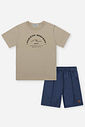 Conjunto Infantil Horizon Seekers com Camiseta e Bermuda Azul