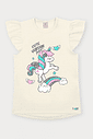 Conjunto Infantil Menina Unicórnio Listrado Natural Abrange