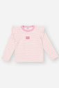 Blusa Bebê Menina Listrada Rosa Mundo Cinti