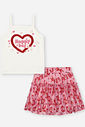 Conjunto Infantil Menina Regata Happy Day e Saia-Shorts