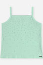 Regata Infantil Menina Canelada com Strass Menta