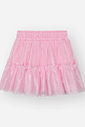 Saia Shorts Bebê Menina em Tule Foil – Saia Infantil com Brilho e Forro em Algodão ROSA IOGURTE