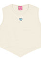 Blusa Cropped Infantil Menina Coração Natural Cinti Blusa Cropped Infantil Menina Coração Natural Cinti