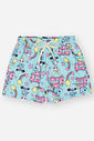 Conjunto Infantil Menina Blusa Estrelas E Short Dino Azul Mundo Cinti