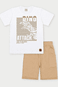 Conjunto Infantil Menino Dino Attack Branco Abrange