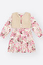 Vestido com Colete Menina Floral Ursa Mundo Cinti