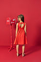 Vestido Infantil Menina Recorte Coração Vermelho Mundo Cinti