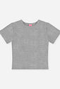 Blusa Manga Curta Infantil Menina em Cotton Básica Mescla