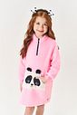 Vestido Infantil Menina Panda Em Pelo Rosa Mundo Cinti